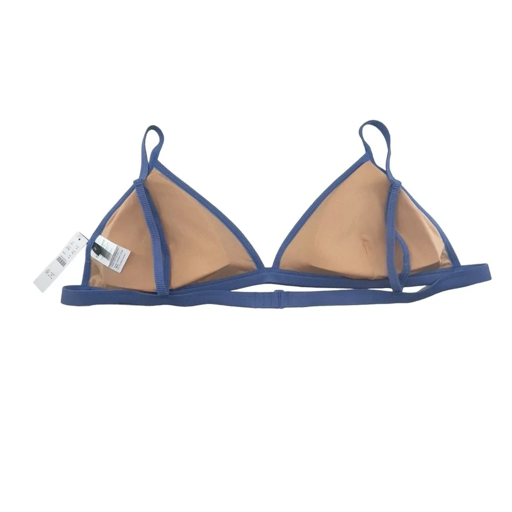 J Crew Ribbed Bikini Top Blue Triangle Plus Size 3X‎ BH483 New